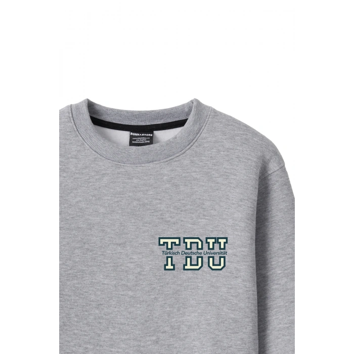 Ronna  Kadın Türk - Alman Üniversitesi Serisi Model 2 Baskılı Oversize Bisiklet Yaka Crop Sweatshirt  - TDB050102