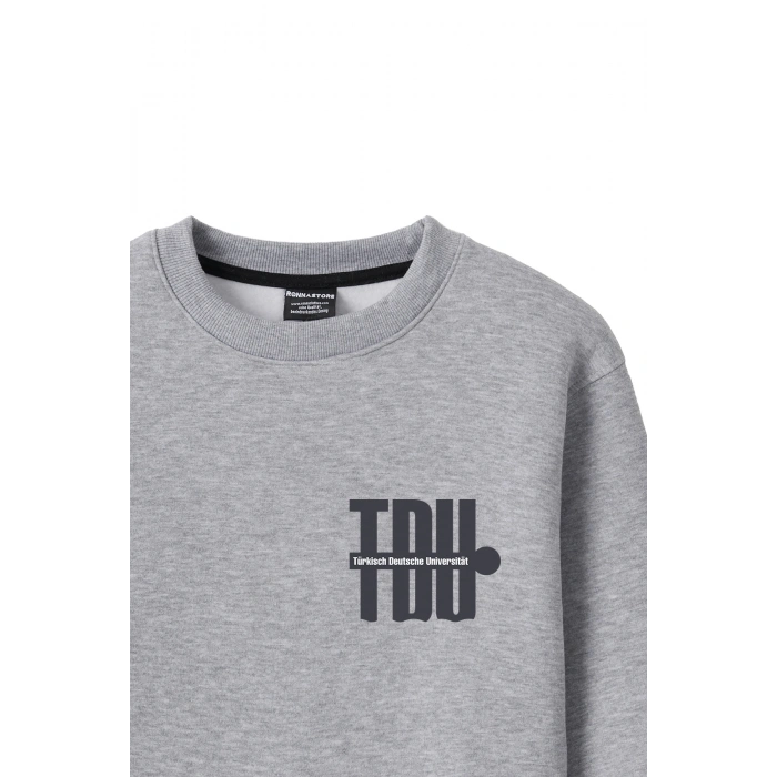 Ronna  Kadın Türk - Alman Üniversitesi Serisi Model 3 Baskılı Oversize Bisiklet Yaka Crop Sweatshirt  - TDB050103
