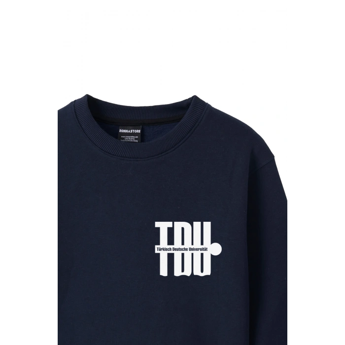 Ronna  Kadın Türk - Alman Üniversitesi Serisi Model 3 Baskılı Oversize Bisiklet Yaka Crop Sweatshirt  - TDB050103