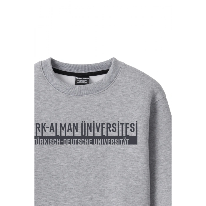 Ronna  Kadın Türk - Alman Üniversitesi Serisi Model 4 Baskılı Oversize Bisiklet Yaka Crop Sweatshirt  - TDB050104
