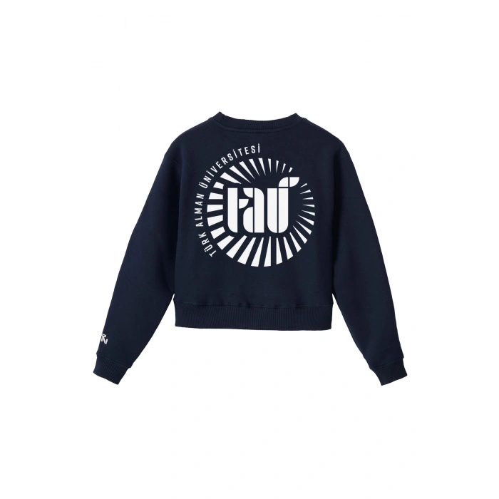 Ronna  Kadın Türk - Alman Üniversitesi Serisi Model 5 Baskılı Oversize Bisiklet Yaka Crop Sweatshirt  - TDB050105