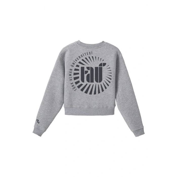 Ronna  Kadın Türk - Alman Üniversitesi Serisi Model 5 Baskılı Oversize Bisiklet Yaka Crop Sweatshirt  - TDB050105