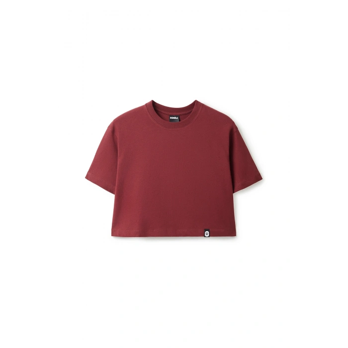 Ronna  Kadın Türk - Alman Üniversitesi Serisi Model 5 Baskılı Oversize Bisiklet Yaka Crop Tshirt - TDB020105