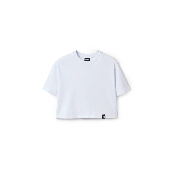 Ronna  Kadın Türk - Alman Üniversitesi Serisi Model 5 Baskılı Oversize Bisiklet Yaka Crop Tshirt - TDB020105