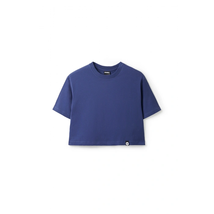Ronna  Kadın Türk - Alman Üniversitesi Serisi Model 5 Baskılı Oversize Bisiklet Yaka Crop Tshirt - TDB020105