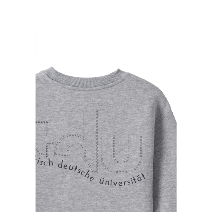 Ronna  Kadın Türk - Alman Üniversitesi Serisi Model 6 Baskılı Oversize Bisiklet Yaka Crop Sweatshirt  - TDB050106
