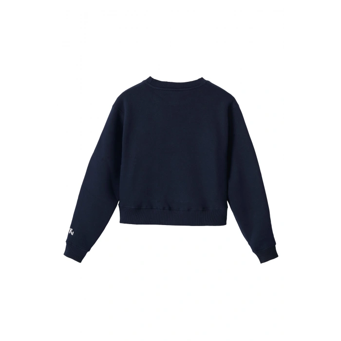Ronna  Kadın Türk - Alman Üniversitesi Serisi Model 7 Baskılı Oversize Bisiklet Yaka Crop Sweatshirt  - TDB050107
