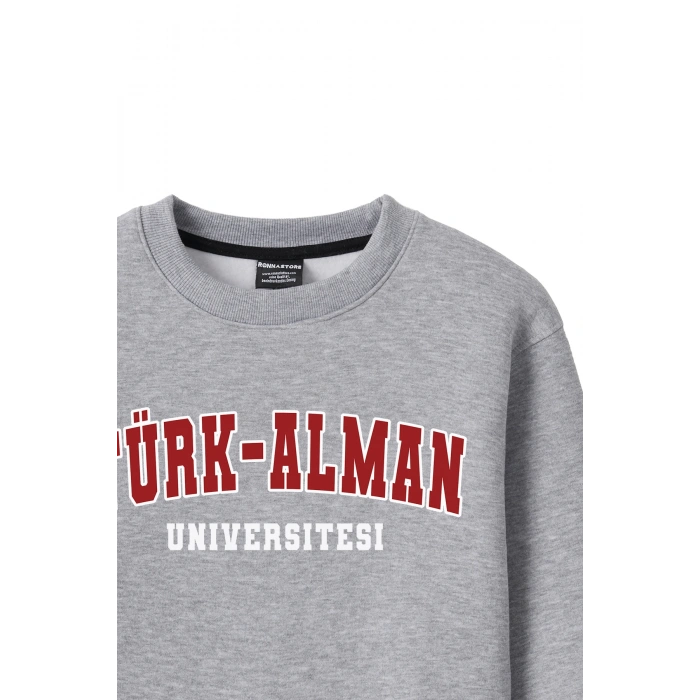 Ronna  Kadın Türk - Alman Üniversitesi Serisi Model 8 Baskılı Oversize Bisiklet Yaka Crop Sweatshirt  - TDB050108