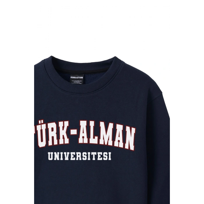 Ronna  Kadın Türk - Alman Üniversitesi Serisi Model 8 Baskılı Oversize Bisiklet Yaka Crop Sweatshirt  - TDB050108