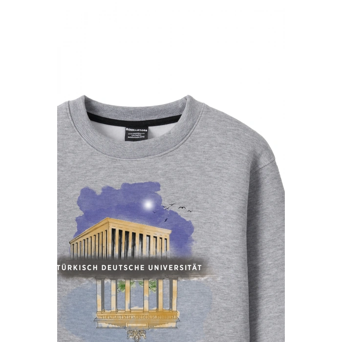 Ronna  Kadın Türk - Alman Üniversitesi Serisi Model 9 Baskılı Oversize Bisiklet Yaka Crop Sweatshirt  - TDB050109