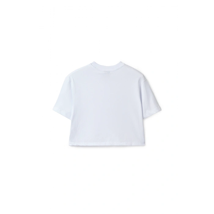 Ronna  Kadın Türk - Alman Üniversitesi Serisi Model 9 Baskılı Oversize Bisiklet Yaka Crop Tshirt - TDB020109