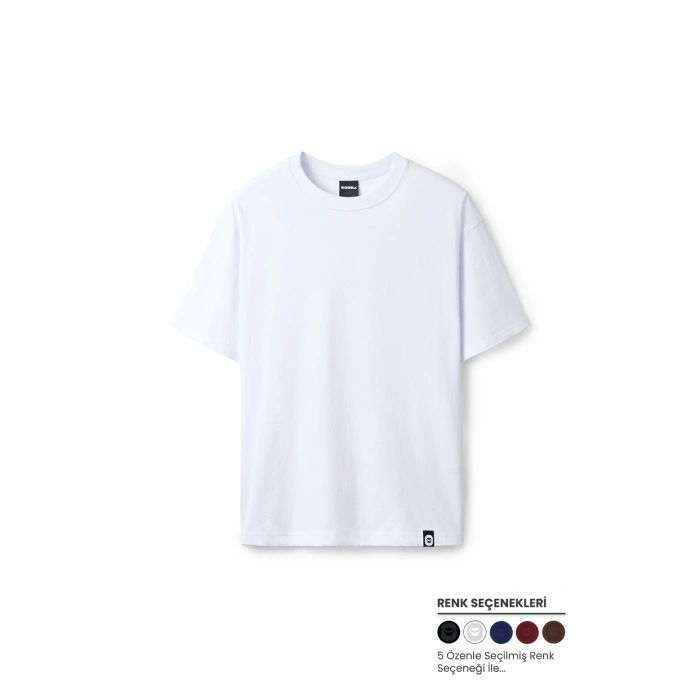 Ronna  Unisex Basic Oversize Bisiklet Yaka Tshirt  - BBE010101