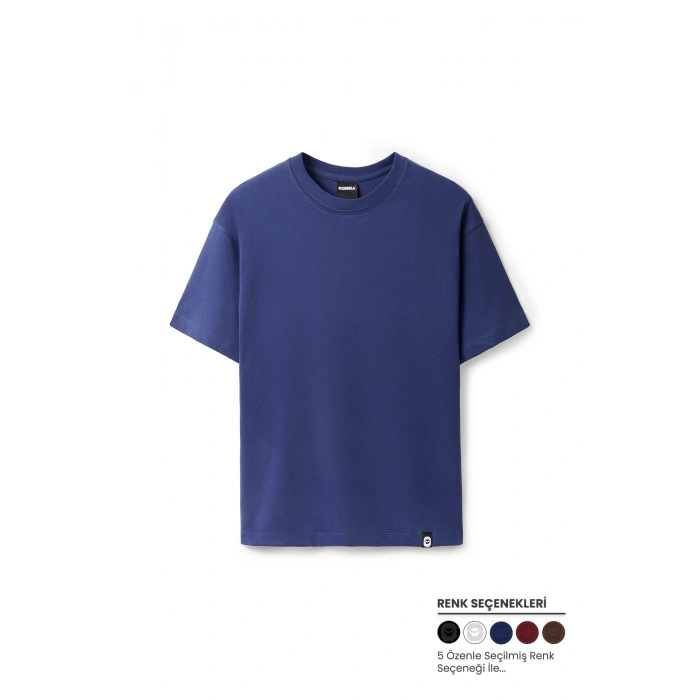 Ronna  Unisex Basic Oversize Bisiklet Yaka Tshirt  - BBE010101