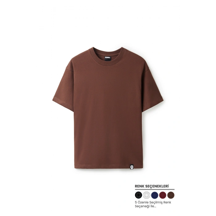 Ronna  Unisex Basic Oversize Bisiklet Yaka Tshirt  - BBE010101