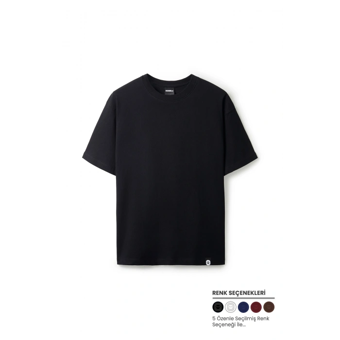 Ronna  Unisex Basic Oversize Bisiklet Yaka Tshirt  - BBE010101