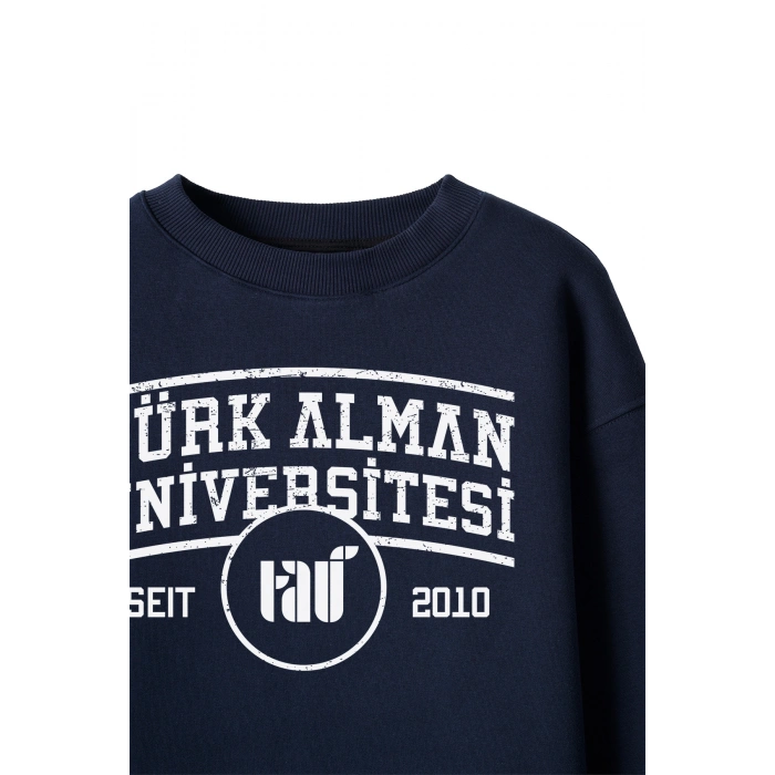 Ronna  Unisex Türk - Alman Üniversitesi Serisi Model 1  Baskılı Oversize Bisiklet Yaka Sweatshirt - TDB040101