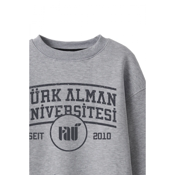 Ronna  Unisex Türk - Alman Üniversitesi Serisi Model 1  Baskılı Oversize Bisiklet Yaka Sweatshirt - TDB040101
