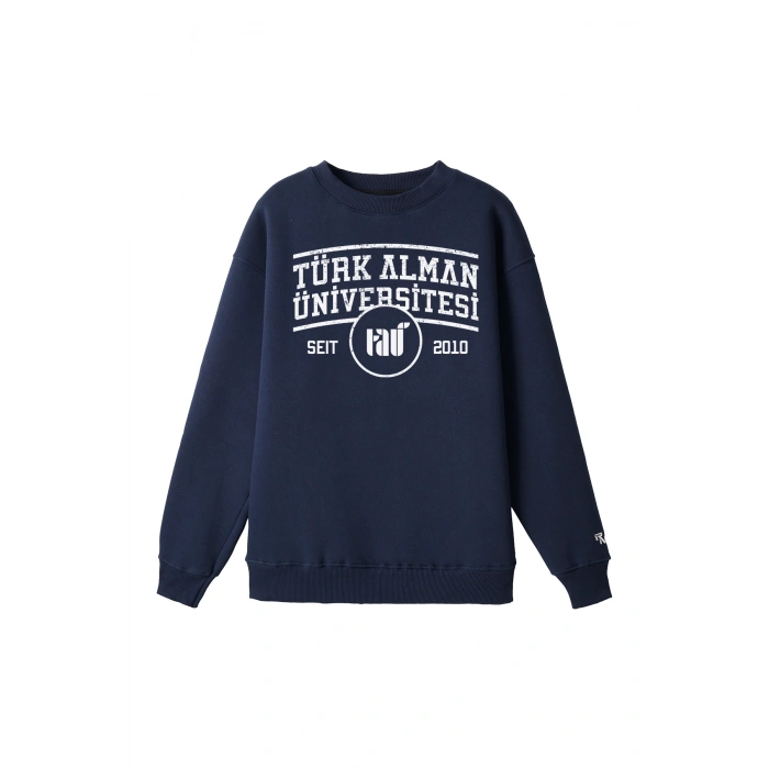 Ronna  Unisex Türk - Alman Üniversitesi Serisi Model 1  Baskılı Oversize Bisiklet Yaka Sweatshirt - TDB040101
