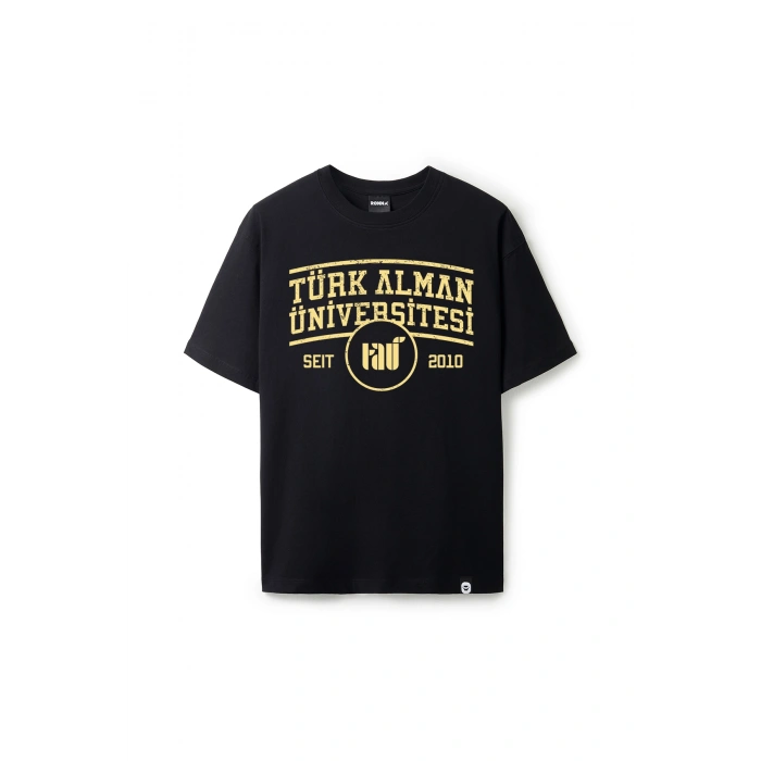 Ronna  Unisex Türk - Alman Üniversitesi Serisi Model 1  Baskılı Oversize Bisiklet Yaka Tshirt  - TDB010101