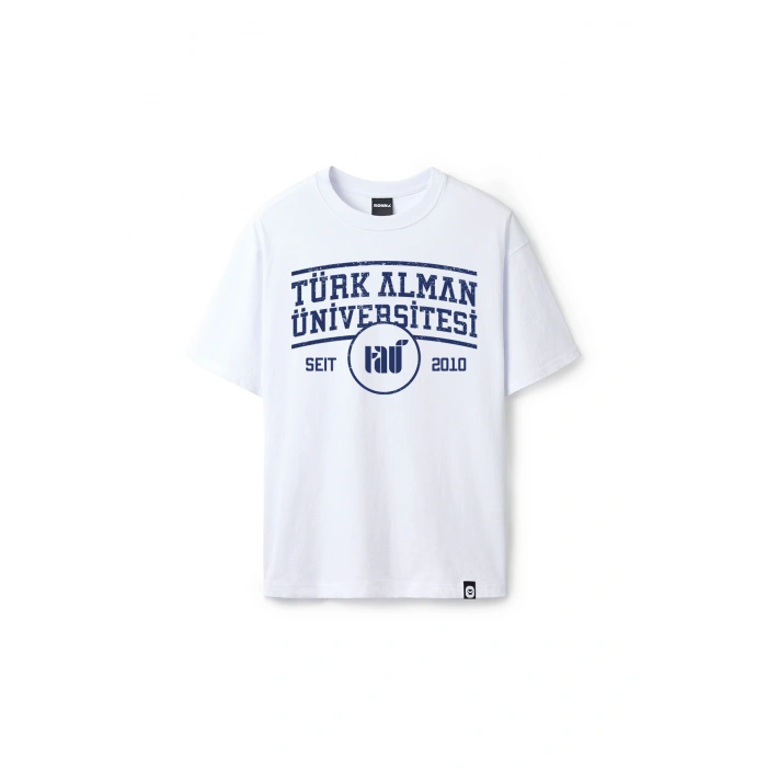 Ronna  Unisex Türk - Alman Üniversitesi Serisi Model 1  Baskılı Oversize Bisiklet Yaka Tshirt  - TDB010101