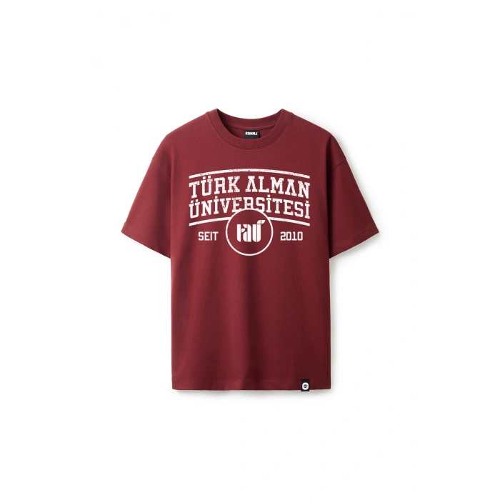 Ronna  Unisex Türk - Alman Üniversitesi Serisi Model 1  Baskılı Oversize Bisiklet Yaka Tshirt  - TDB010101