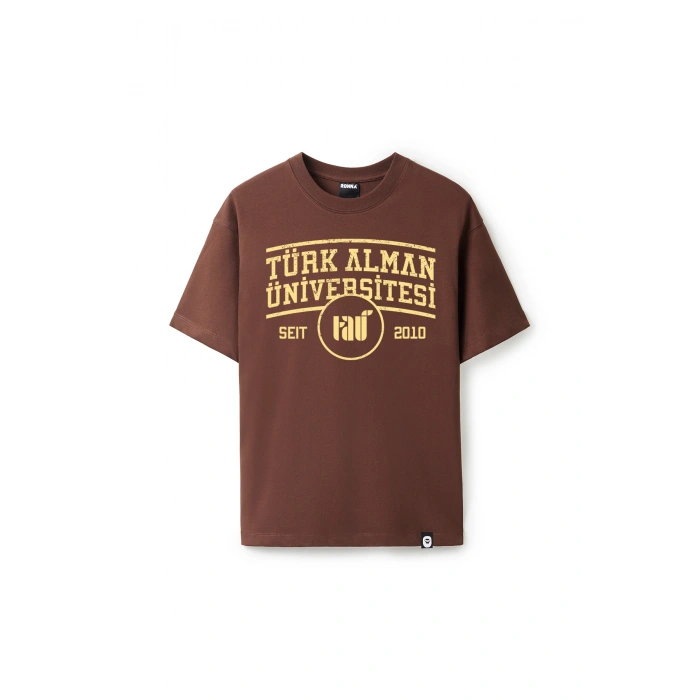 Ronna  Unisex Türk - Alman Üniversitesi Serisi Model 1  Baskılı Oversize Bisiklet Yaka Tshirt  - TDB010101