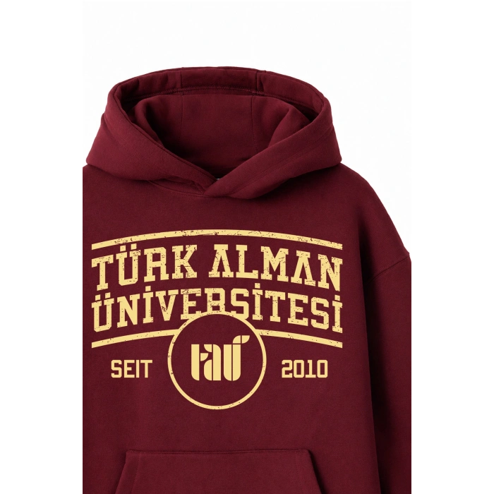 Ronna  Unisex Türk - Alman Üniversitesi Serisi Model 1  Baskılı Oversize Kapüşonlu Hoodie - TDB030101