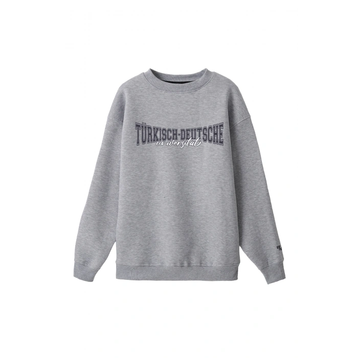 Ronna  Unisex Türk - Alman Üniversitesi Serisi Model 11 Baskılı Oversize Bisiklet Yaka Sweatshirt - TDB040111