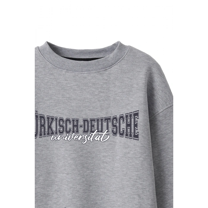Ronna  Unisex Türk - Alman Üniversitesi Serisi Model 11 Baskılı Oversize Bisiklet Yaka Sweatshirt - TDB040111