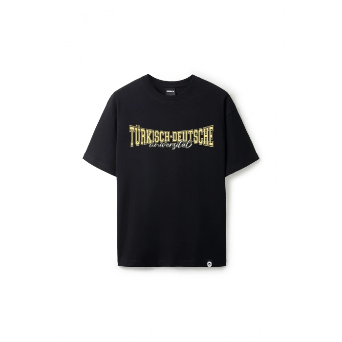 Ronna  Unisex Türk - Alman Üniversitesi Serisi Model 11 Baskılı Oversize Bisiklet Yaka Tshirt  - TDB010111
