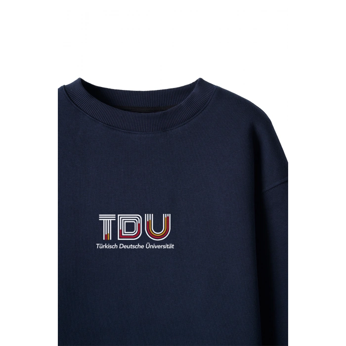 Ronna  Unisex Türk - Alman Üniversitesi Serisi Model 13 Baskılı Oversize Bisiklet Yaka Sweatshirt - TDB040113