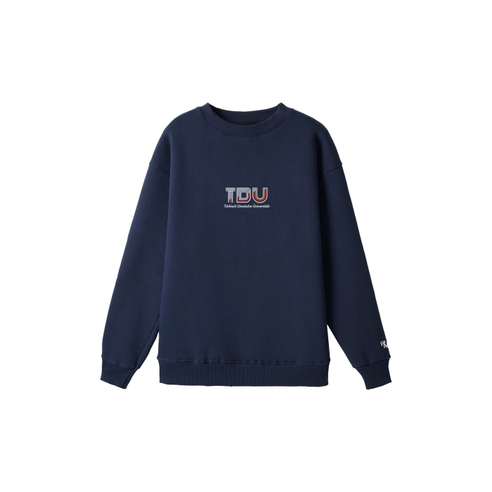 Ronna  Unisex Türk - Alman Üniversitesi Serisi Model 13 Baskılı Oversize Bisiklet Yaka Sweatshirt - TDB040113