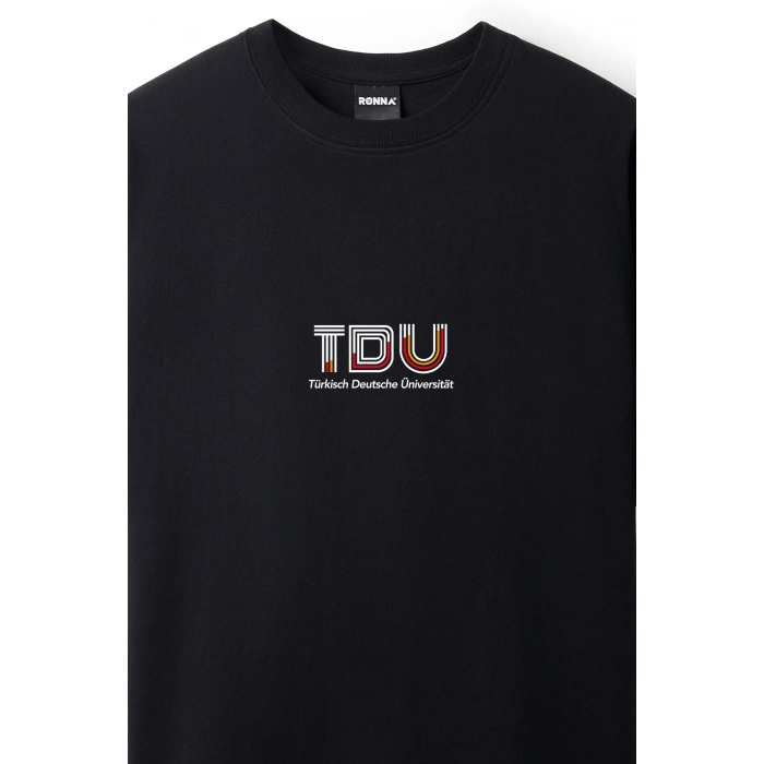Ronna  Unisex Türk - Alman Üniversitesi Serisi Model 13 Baskılı Oversize Bisiklet Yaka Tshirt  - TDB010113
