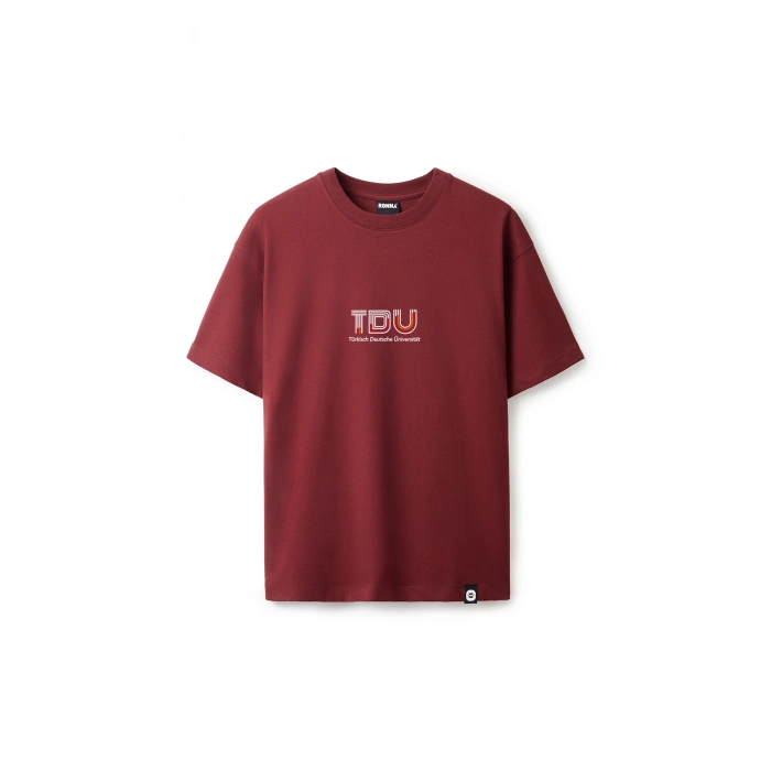 Ronna  Unisex Türk - Alman Üniversitesi Serisi Model 13 Baskılı Oversize Bisiklet Yaka Tshirt  - TDB010113