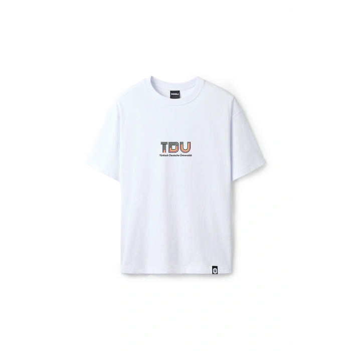 Ronna  Unisex Türk - Alman Üniversitesi Serisi Model 13 Baskılı Oversize Bisiklet Yaka Tshirt  - TDB010113