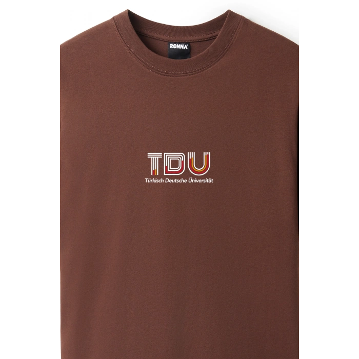 Ronna  Unisex Türk - Alman Üniversitesi Serisi Model 13 Baskılı Oversize Bisiklet Yaka Tshirt  - TDB010113