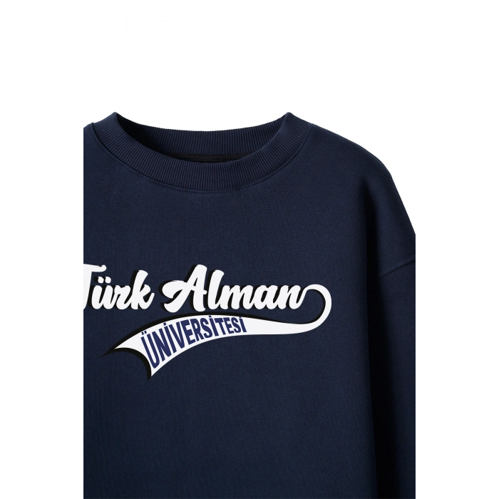Ronna  Unisex Türk - Alman Üniversitesi Serisi Model 14 Baskılı Oversize Bisiklet Yaka Sweatshirt - TDB040114