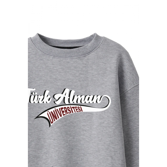 Ronna  Unisex Türk - Alman Üniversitesi Serisi Model 14 Baskılı Oversize Bisiklet Yaka Sweatshirt - TDB040114