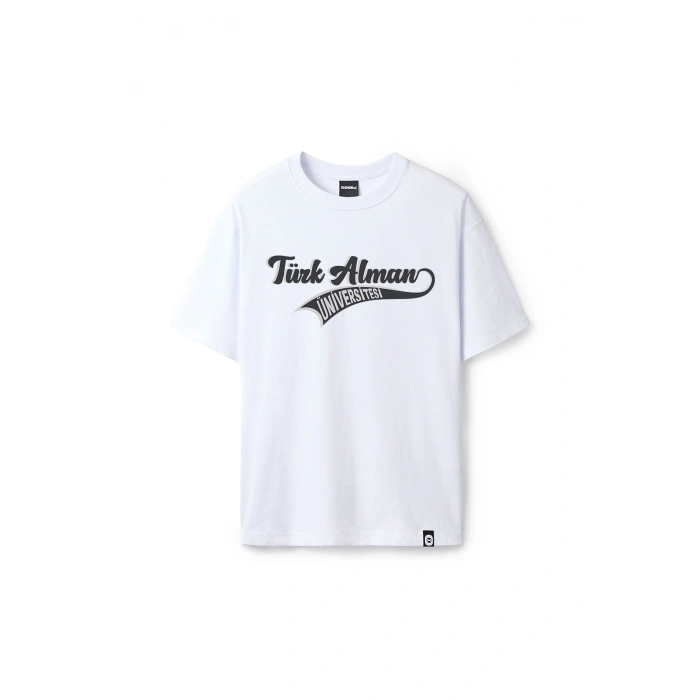 Ronna  Unisex Türk - Alman Üniversitesi Serisi Model 14 Baskılı Oversize Bisiklet Yaka Tshirt  - TDB010114