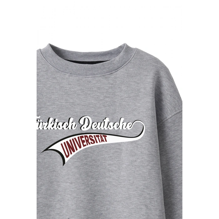 Ronna  Unisex Türk - Alman Üniversitesi Serisi Model 15 Baskılı Oversize Bisiklet Yaka Sweatshirt - TDB040115