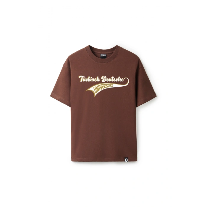 Ronna  Unisex Türk - Alman Üniversitesi Serisi Model 15 Baskılı Oversize Bisiklet Yaka Tshirt  - TDB010115
