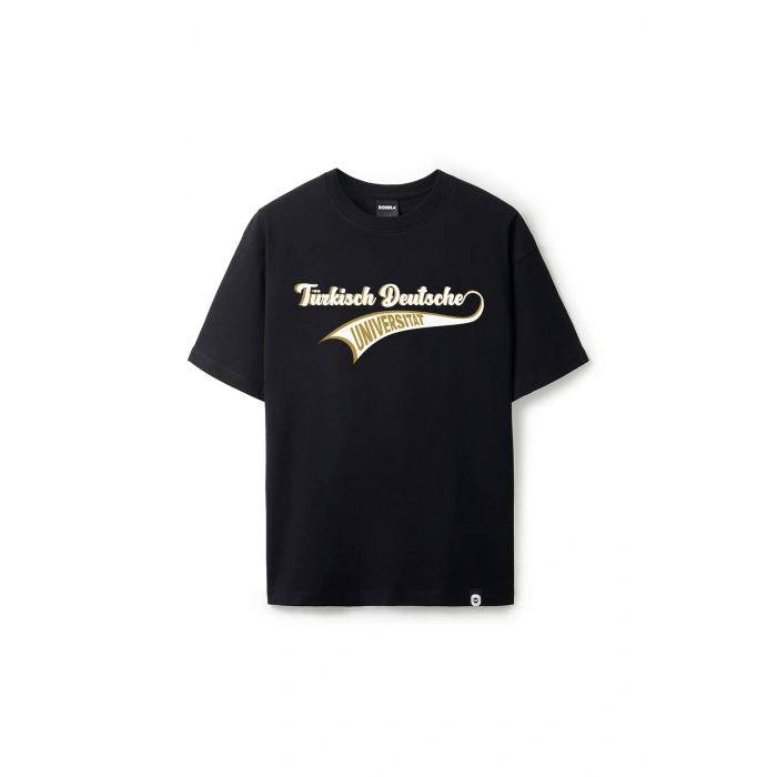 Ronna  Unisex Türk - Alman Üniversitesi Serisi Model 15 Baskılı Oversize Bisiklet Yaka Tshirt  - TDB010115