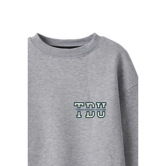 Ronna  Unisex Türk - Alman Üniversitesi Serisi Model 2 Baskılı Oversize Bisiklet Yaka Sweatshirt - TDB040102