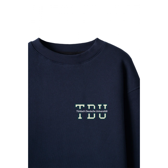 Ronna  Unisex Türk - Alman Üniversitesi Serisi Model 2 Baskılı Oversize Bisiklet Yaka Sweatshirt - TDB040102