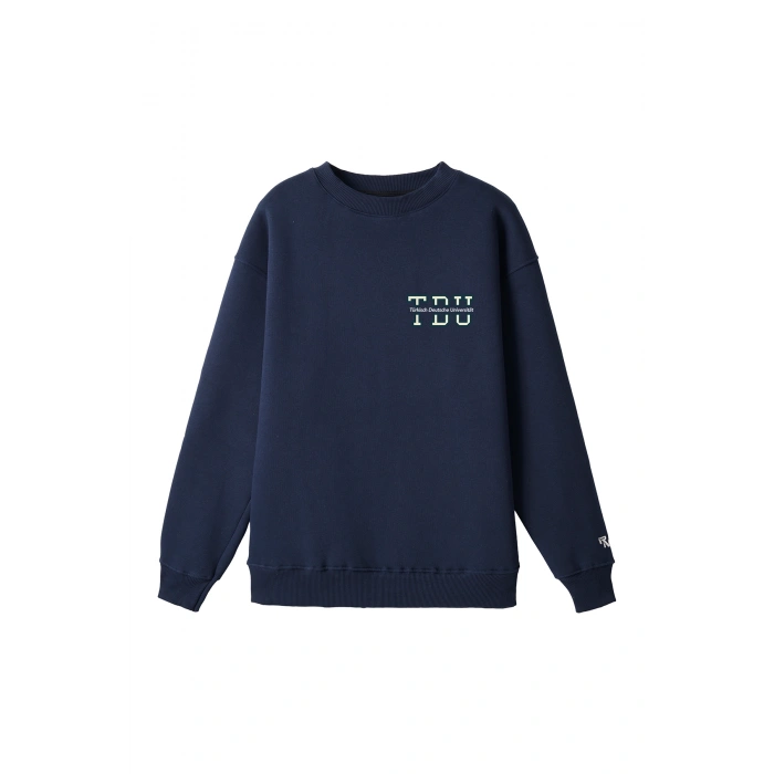 Ronna  Unisex Türk - Alman Üniversitesi Serisi Model 2 Baskılı Oversize Bisiklet Yaka Sweatshirt - TDB040102