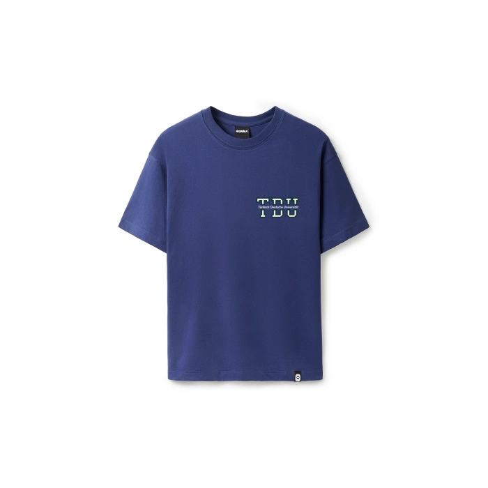 Ronna  Unisex Türk - Alman Üniversitesi Serisi Model 2 Baskılı Oversize Bisiklet Yaka Tshirt  - TDB010102