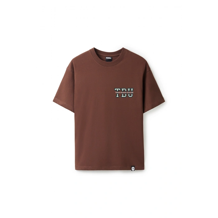 Ronna  Unisex Türk - Alman Üniversitesi Serisi Model 2 Baskılı Oversize Bisiklet Yaka Tshirt  - TDB010102