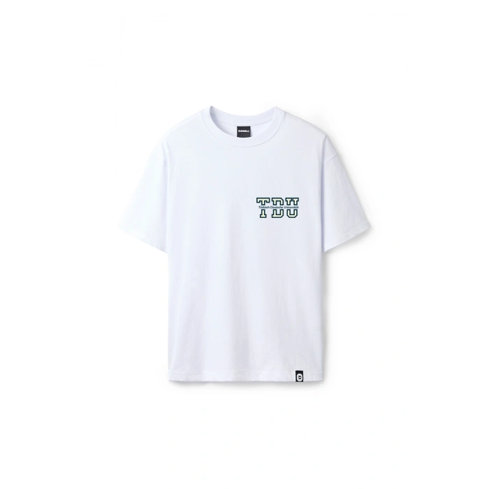Ronna  Unisex Türk - Alman Üniversitesi Serisi Model 2 Baskılı Oversize Bisiklet Yaka Tshirt  - TDB010102