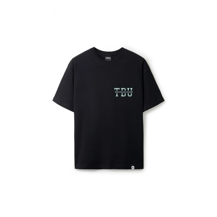 Ronna  Unisex Türk - Alman Üniversitesi Serisi Model 2 Baskılı Oversize Bisiklet Yaka Tshirt  - TDB010102
