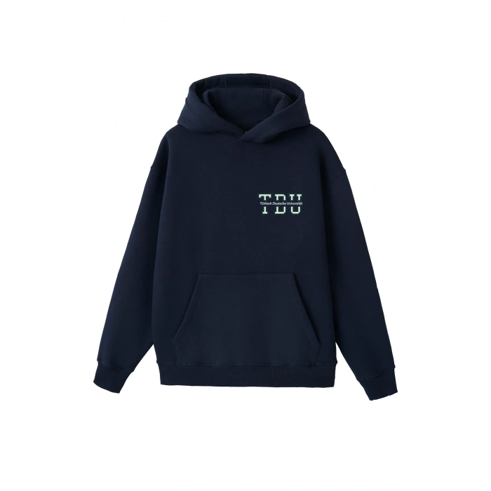 Ronna  Unisex Türk - Alman Üniversitesi Serisi Model 2 Baskılı Oversize Kapüşonlu Hoodie - TDB030102